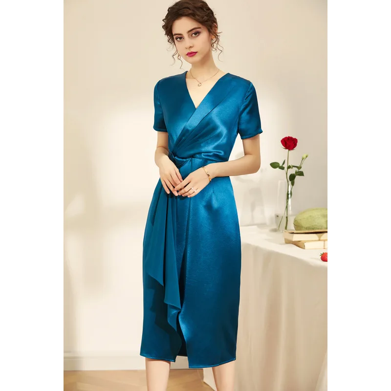 Высококачественное летнее Новое Элегантное женское однотонное платье с