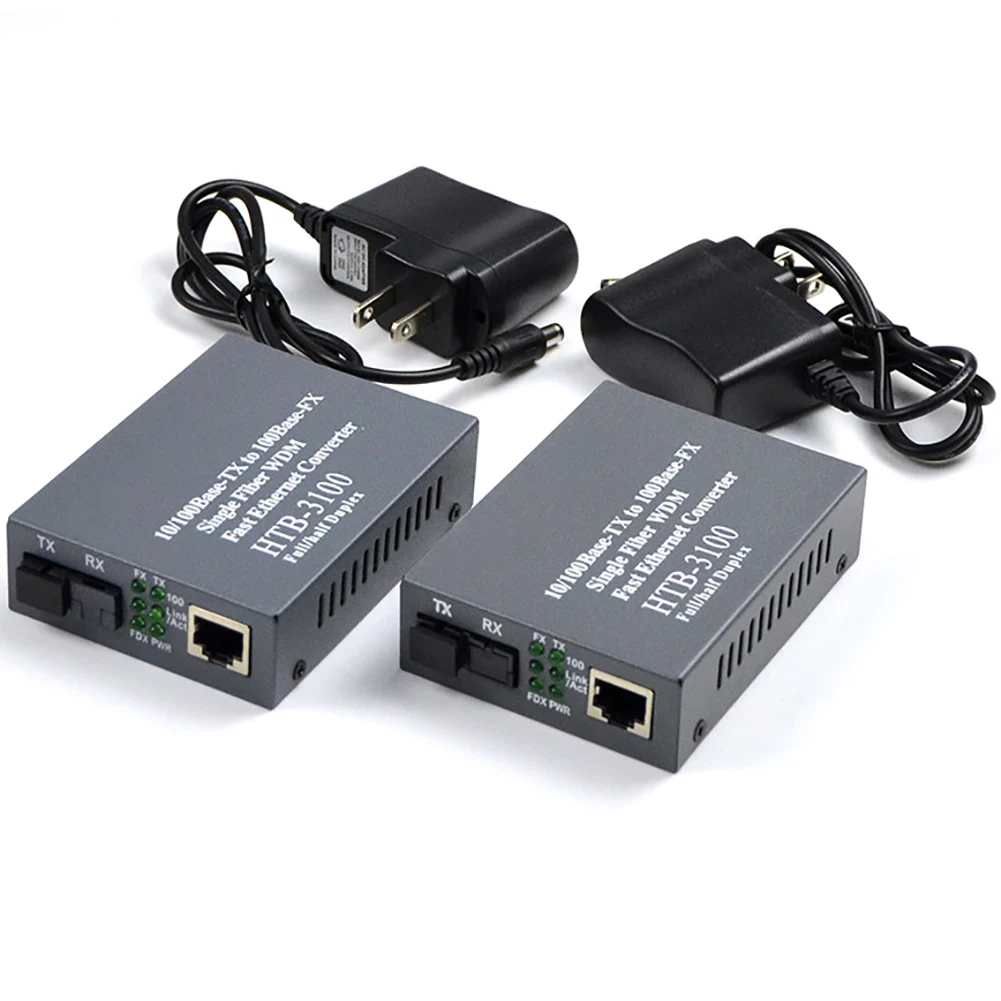 1 пара медиа конвертер HTB-3100 волоконно-оптического одномодового одиночного