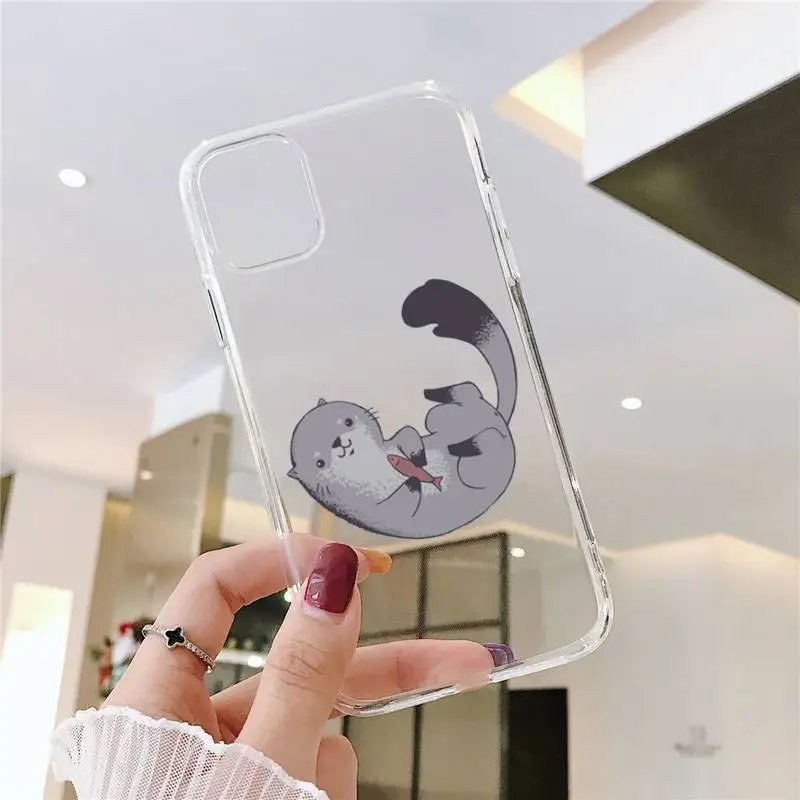 

Cartoon otter Cartoons Phone Case Transparent for iPhone 11 12 mini pro XS MAX 8 7 6 6S Plus X 5S SE 2020 XR
