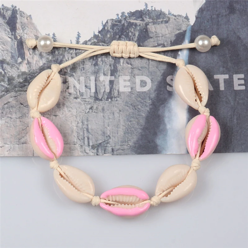 модный натуральный браслет в виде ракушки для женщин летний ручной работы