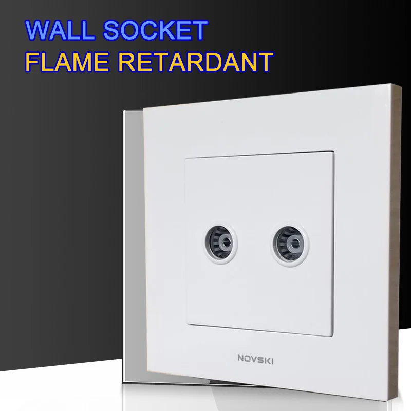 Посеребренная Двойная ТВ антенна настенная розетка панель ПК белый 86*86 мм