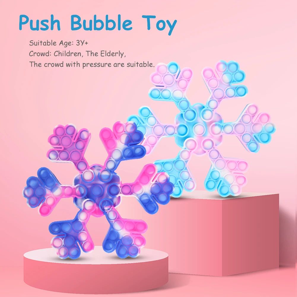 

Снежинка силиконовая пузырьковая сенсорная игрушка-антистресс для детей и взрослых игрушка для снятия стресса при аутизме антистресс сжим...
