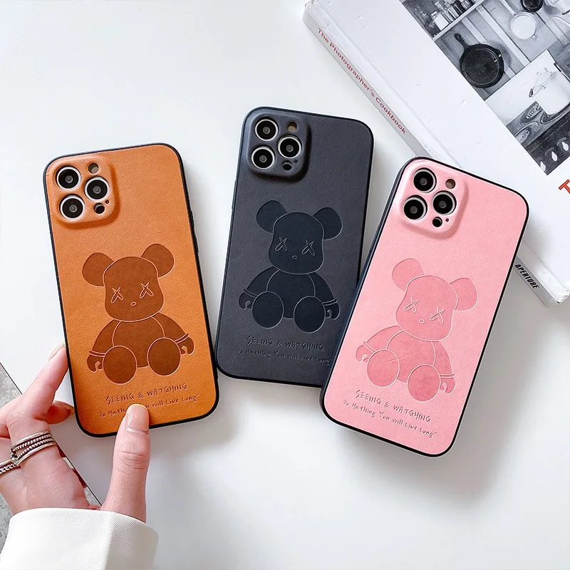 

Luxury Silicone Violent Bear Phone Case cover For iPhone 11 12 13 Pro Max XS X XR 7 8 plus SE 2020 Soft Shockproof Cases Cover