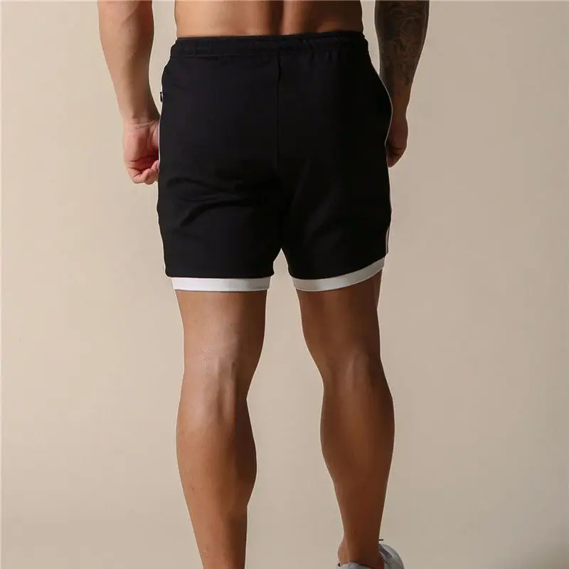 

Stitching new fashion men's shorts streetwear casual pants invisible zipper pocket jogger fitness quick-drying sports pants