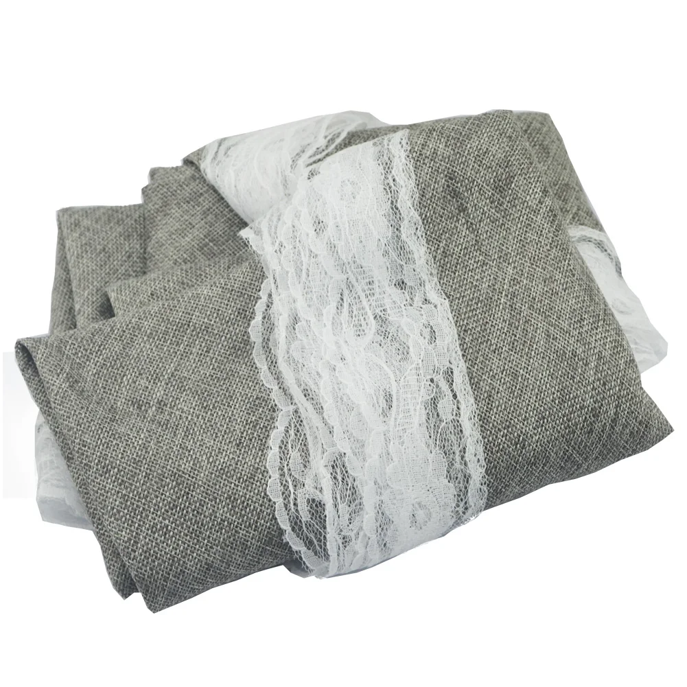 Круглый Серый цвет хаки имитация льна хлопок обеденный чайный столик покрытие