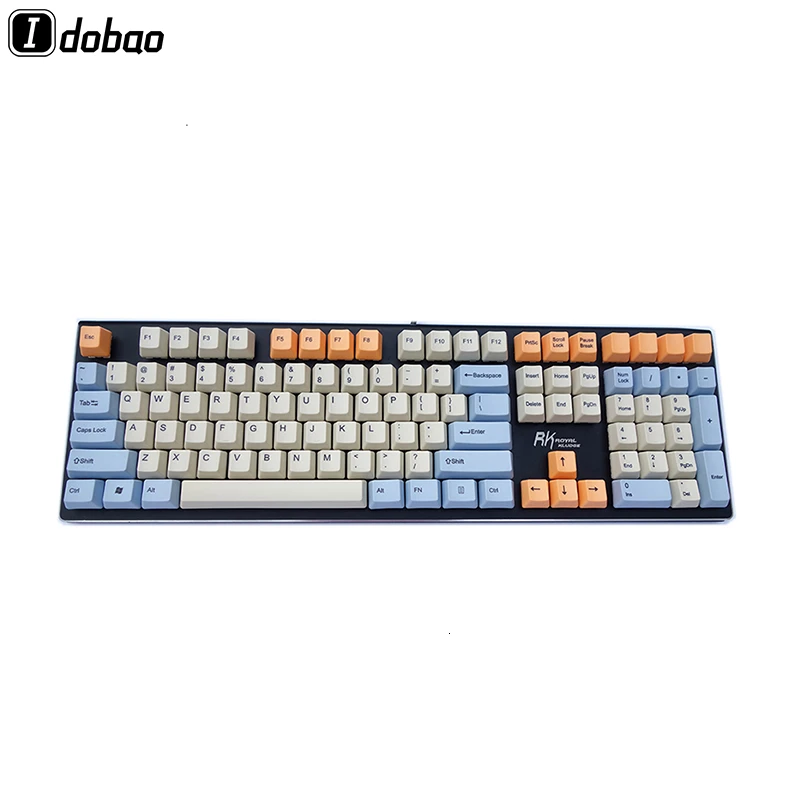 Оранжевый бежевый PBT Skyblue Keycaps Dye Sub 108 Key OEM профиль для Cherry MX переключатели