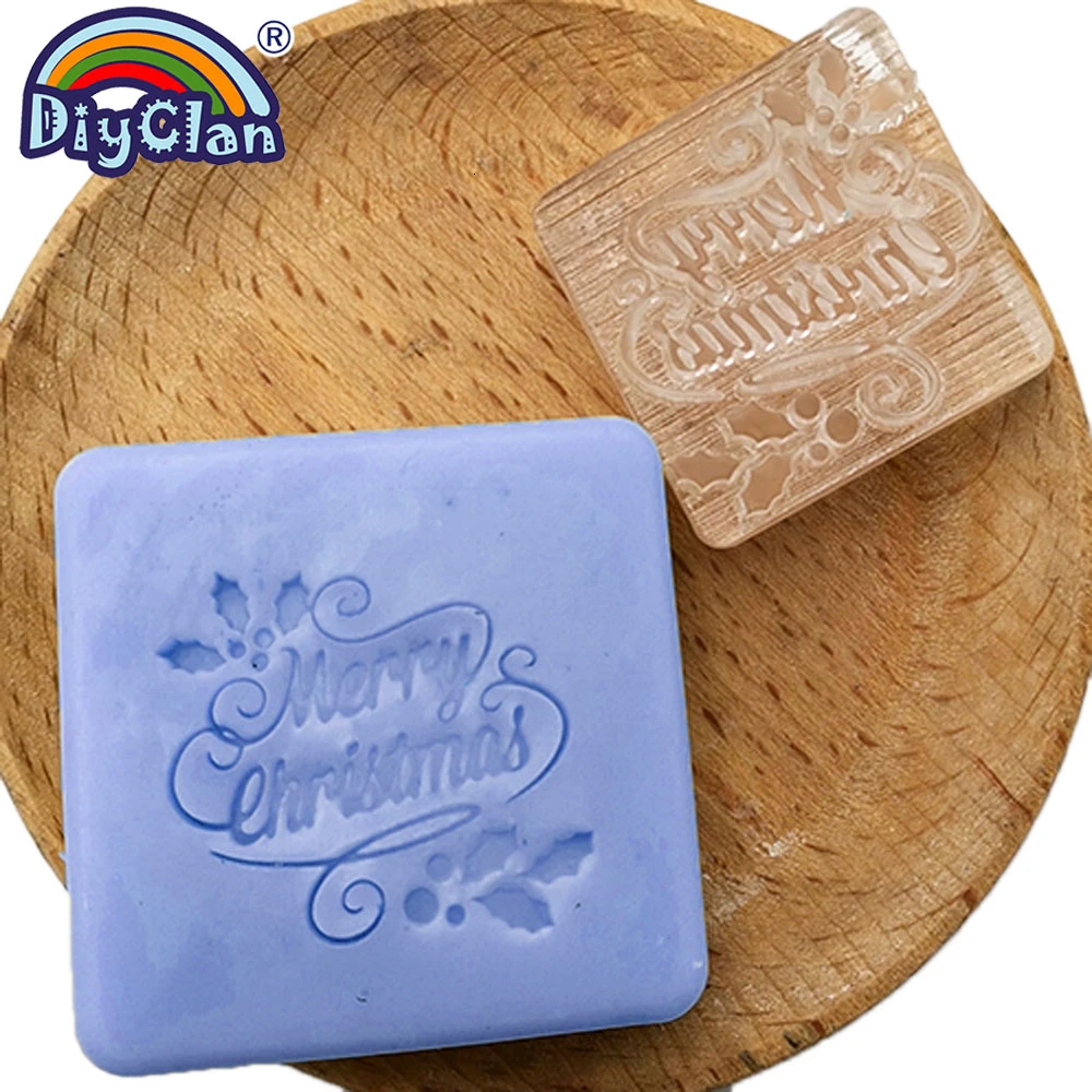 Рождественский штамп для мыла печать изготовления с ручкой индивидуальные