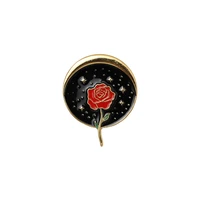 custom hard enamel pin cute crystal pearl brooch pin lapel flower charm sunflower rose women gift party can be customized