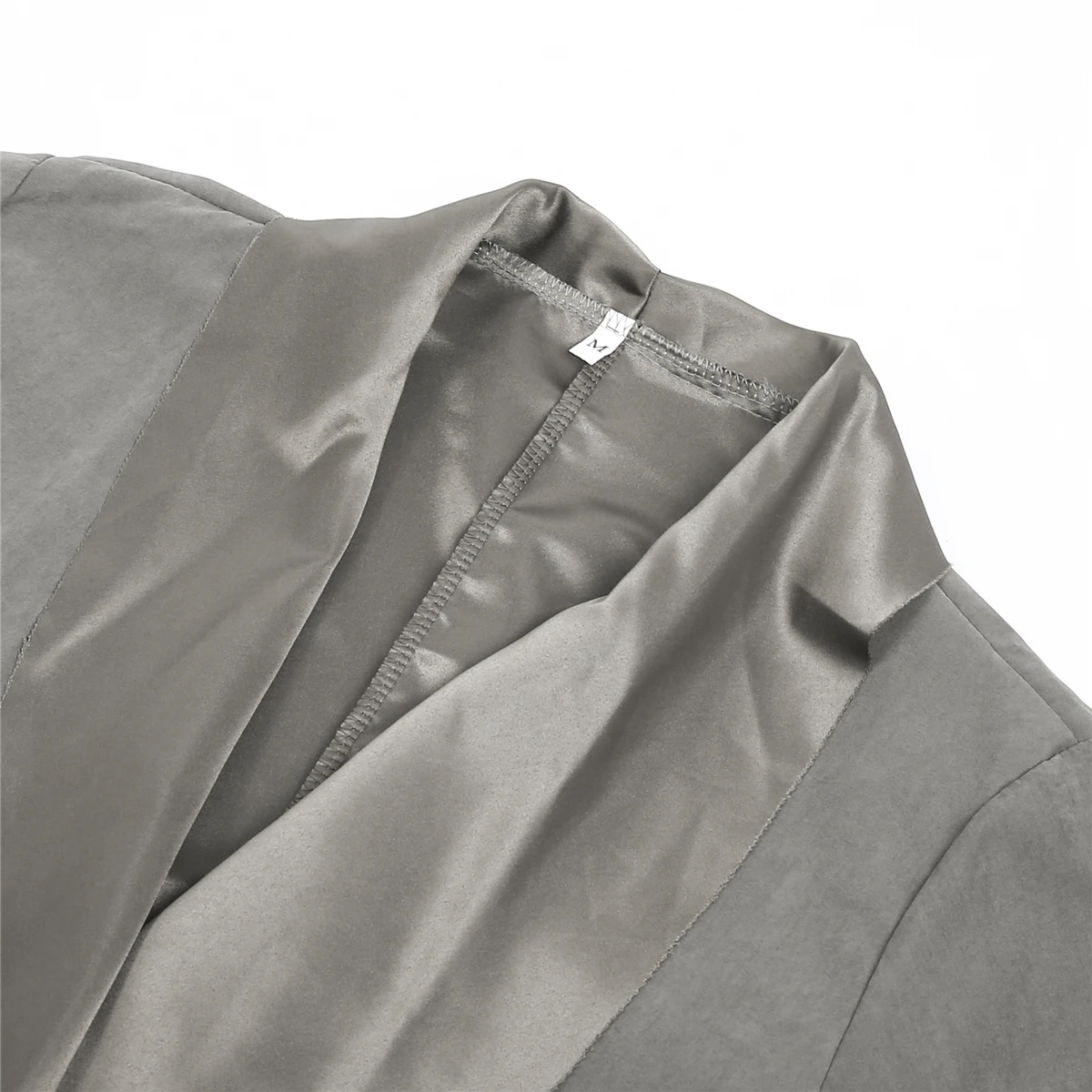 Женский замшевый кардиган с отложным воротником и длинным рукавом | Женская