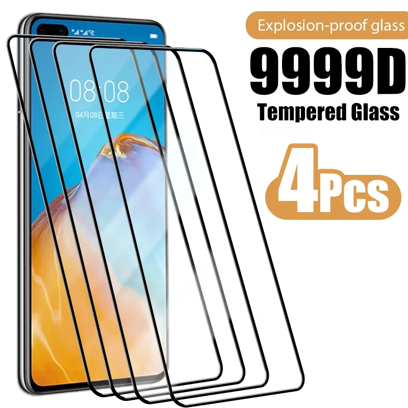 4 шт. закаленное стекло для Huawei P30 P20 P40 Lite Защита экрана Mate 20 30 Pro P Smart Z 2021 2019