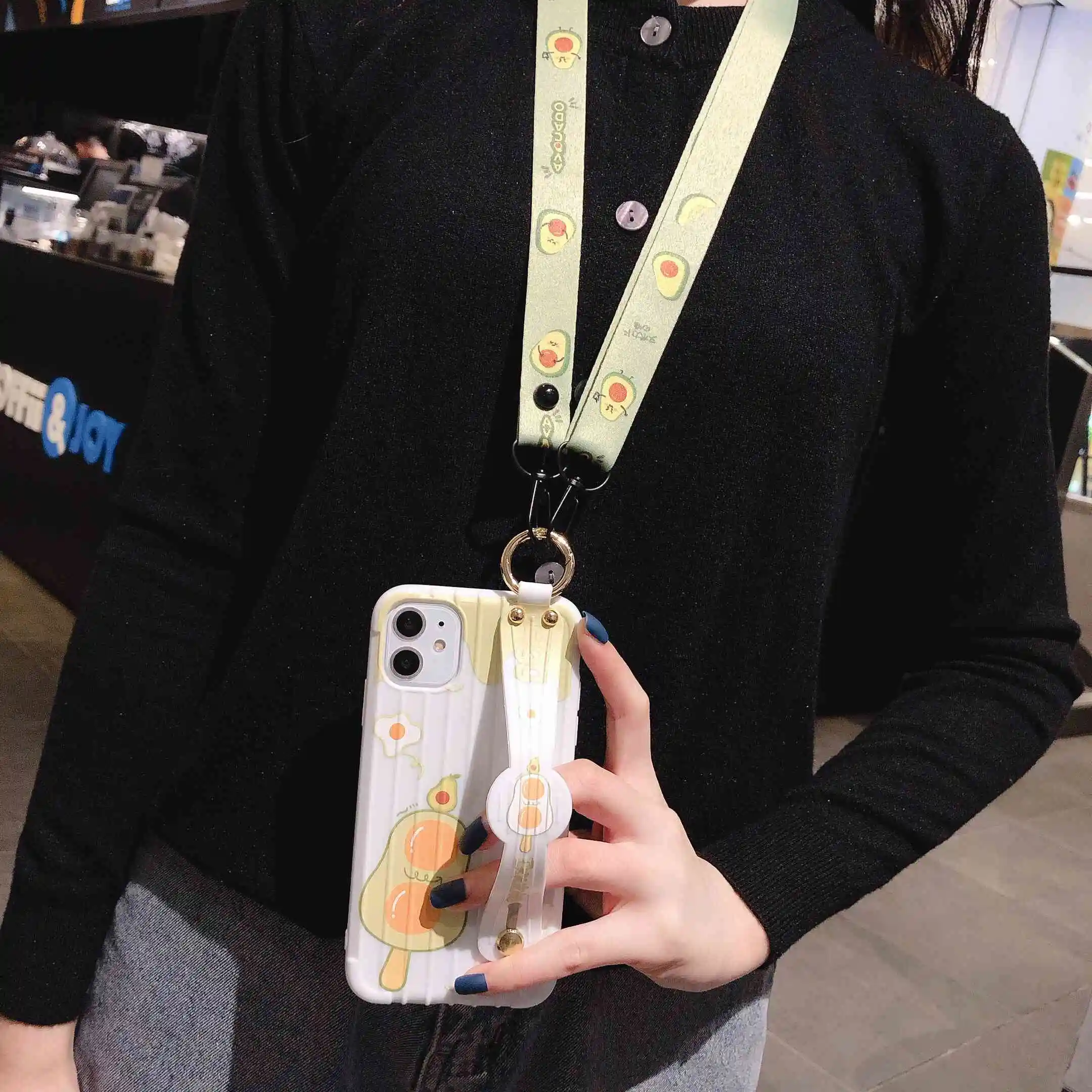 2020 Cases For Huawei Honor V20 10i 20 lite P Smart Plus Y7 Pro Y9 2019 Cute Cartoon Trunk Phone Cover Crossbody Strap Wristband | Мобильные