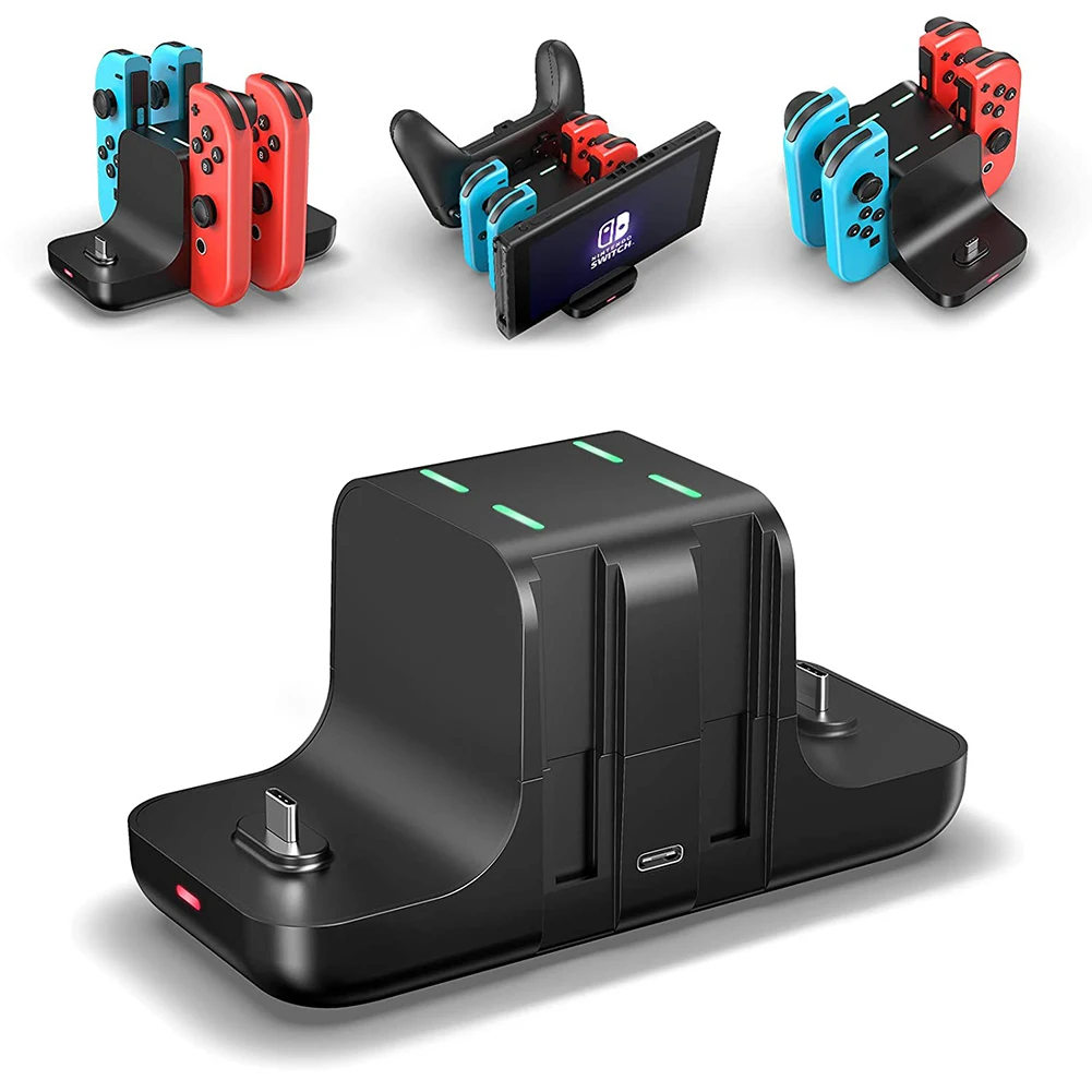 Зарядная док станция для Nintendo Switch Joy Con контроллер светодиодный Зарядное