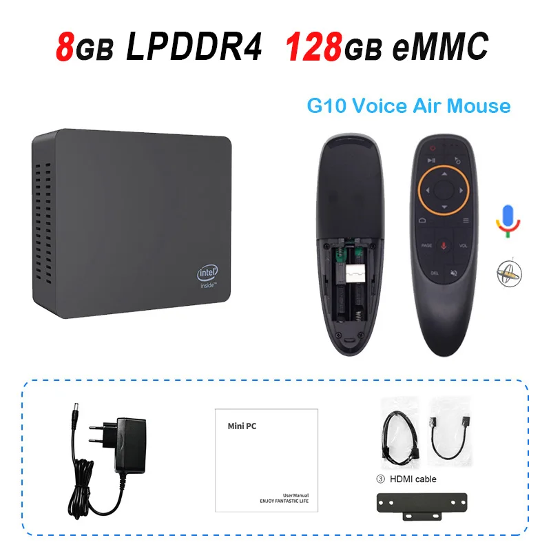 8G 128G G10 Мини-компьютер Beelink AP45 Intel Pentium J4205 2,6 GHz 8GB LPDDR4 128G eMMC Windows10 2,4G 5G Dual WiFi LAN 1000M 4K HTPC NUC - Цвет: 8G 128G G10