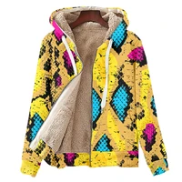 fleece thermal 3d colorful snake skin printed mens winter jacket clothes autumn womens long padded parkas oversized streetwear