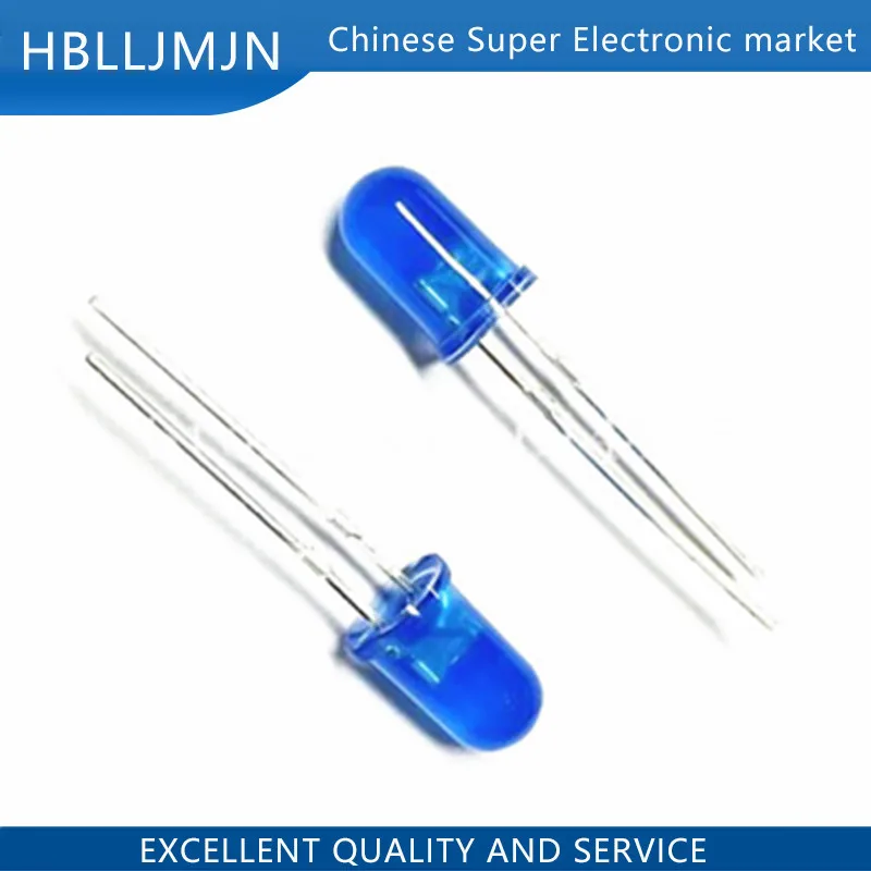 100 шт. 5 мм светодиодная лампа синего цвета светоизлучающие диоды | Электронные