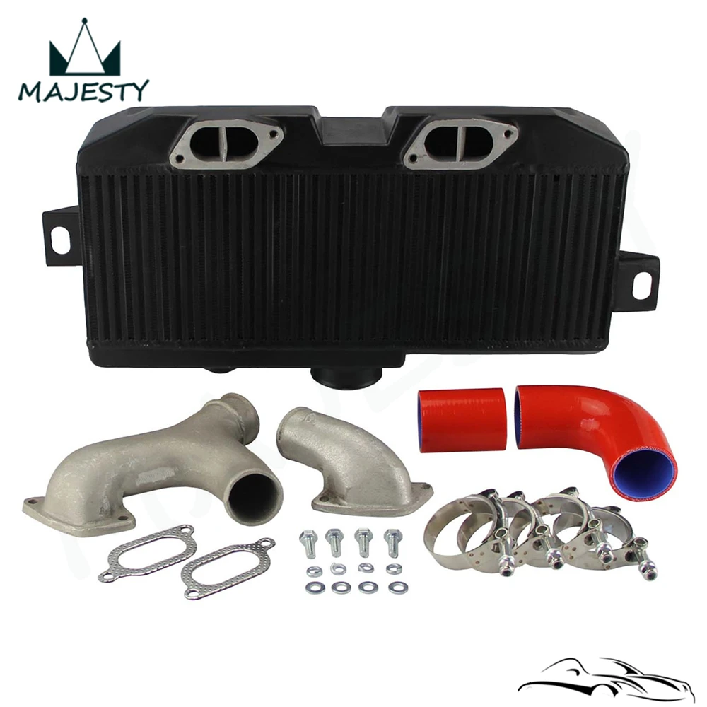 Обновленный верхний монтажный интеркулер черный + Y-образная труба для S ** Ubar 02-07 WRX