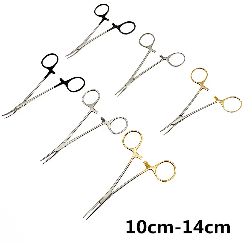 Гемостатический зажим изогнутый/прямой из нержавеющей стали гемостатический