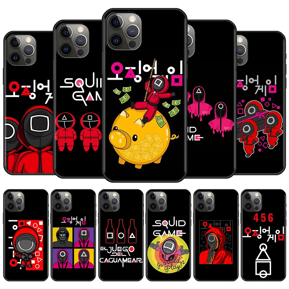 Phone Case For iPhone 13 12 11 Pro Max 12 13 Mini X XS XR 6 6S 7 8 Plus 5 5S SE Fundas squid game boss and soldiers muestra