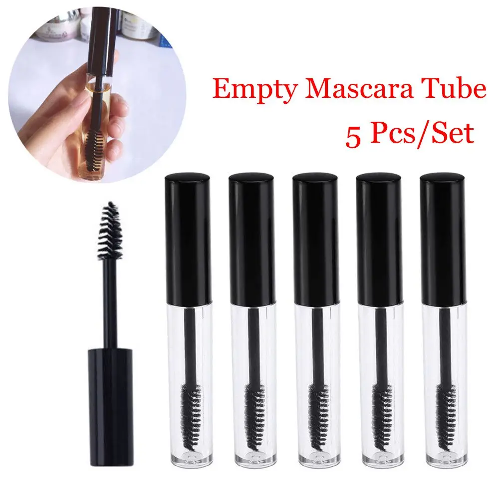 

5PCS 10mL Empty Mascara Tube With Lash Brush Refillable Bottles Cosmetic Container Plastic Eyelash Cream Vial Makeup Tools