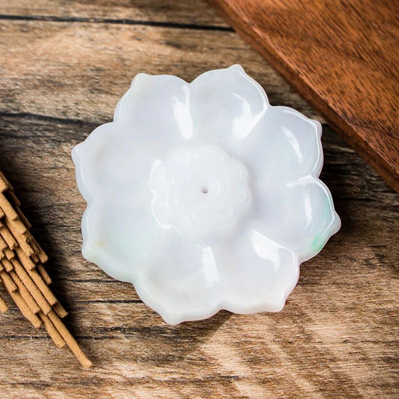 Каменный лотос для дымящихся палочек инценза для дома, чайного домика и декоративных аксессуаров из натуральной нефритовой резьбы орнаментального творчества.