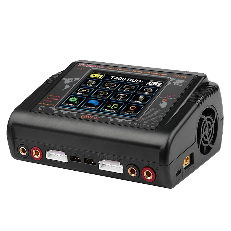 

HTRC T400 DUO RC Charger DC 400 with 240W Discharger for LiPo LiHV LiFe Lilon NiCd NiMh Pb Battery US Plug