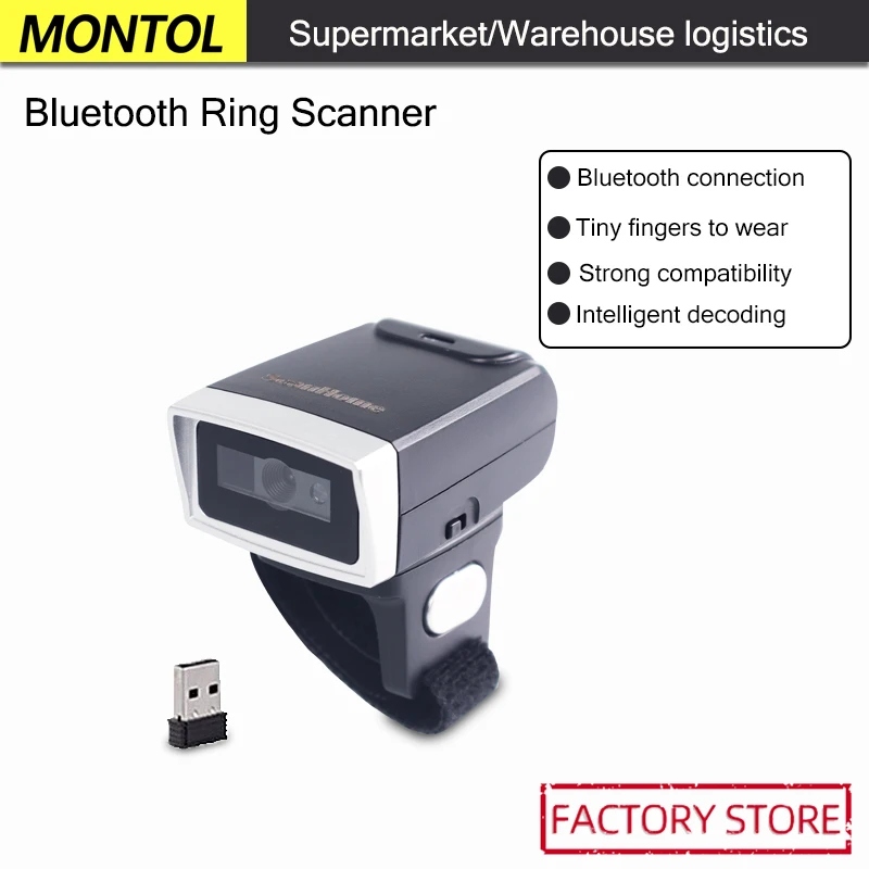 

Montol 2300 Mini Barcode Scanner USB Wired/Bluetooth/ 2.4G Wireless 1D 2D QR PDF417 Barcode for iPad iPhone Android Tablets PC