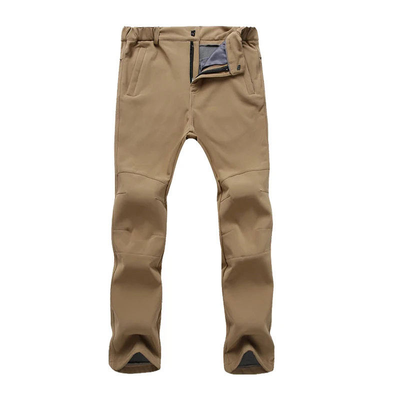 

Men's Warm Winter Fleece Pants Stretch Wateproof Pants Military Camo Men Outwear Thermal Long Trousers Male Casual Work Pants