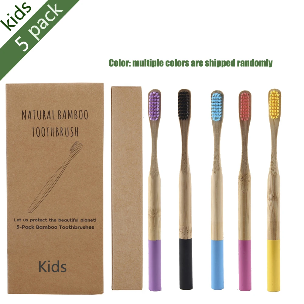 5 шт. биоразлагаемые пластиковые зубные щетки со средней щетиной экологически