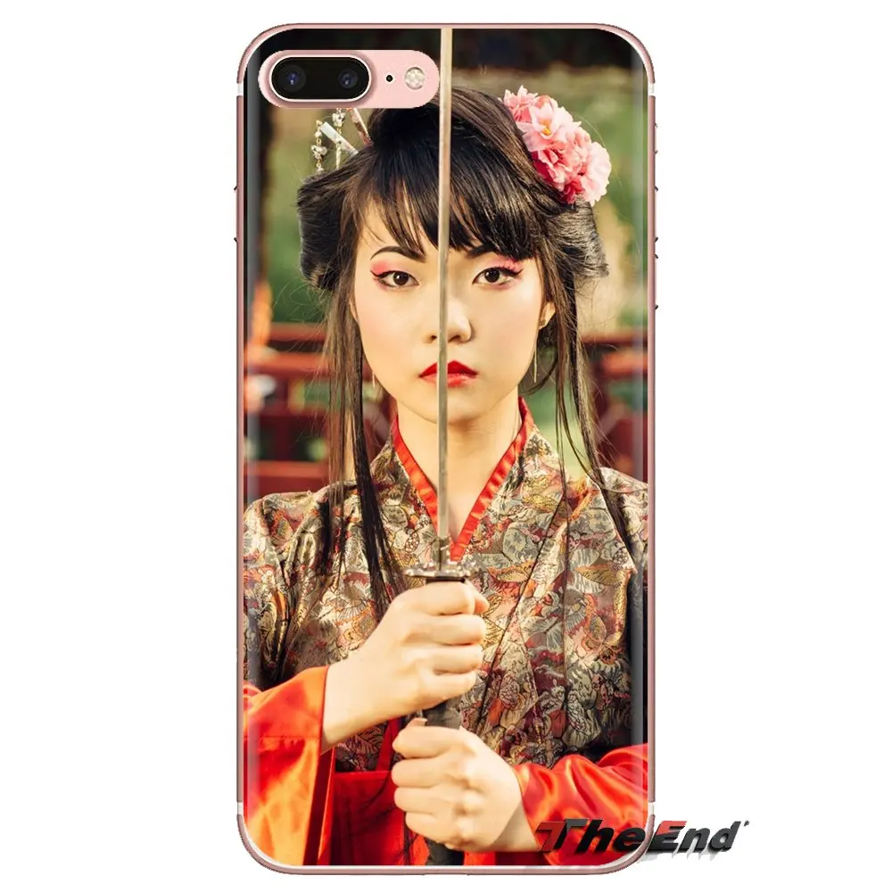 Soft Transparent Shell Covers Japan Samurai Girl For Huawei Mate Honor 4C 5C 5X 6X 7 7A 7C 8 9 10 8C 8X 20 Lite Pro |