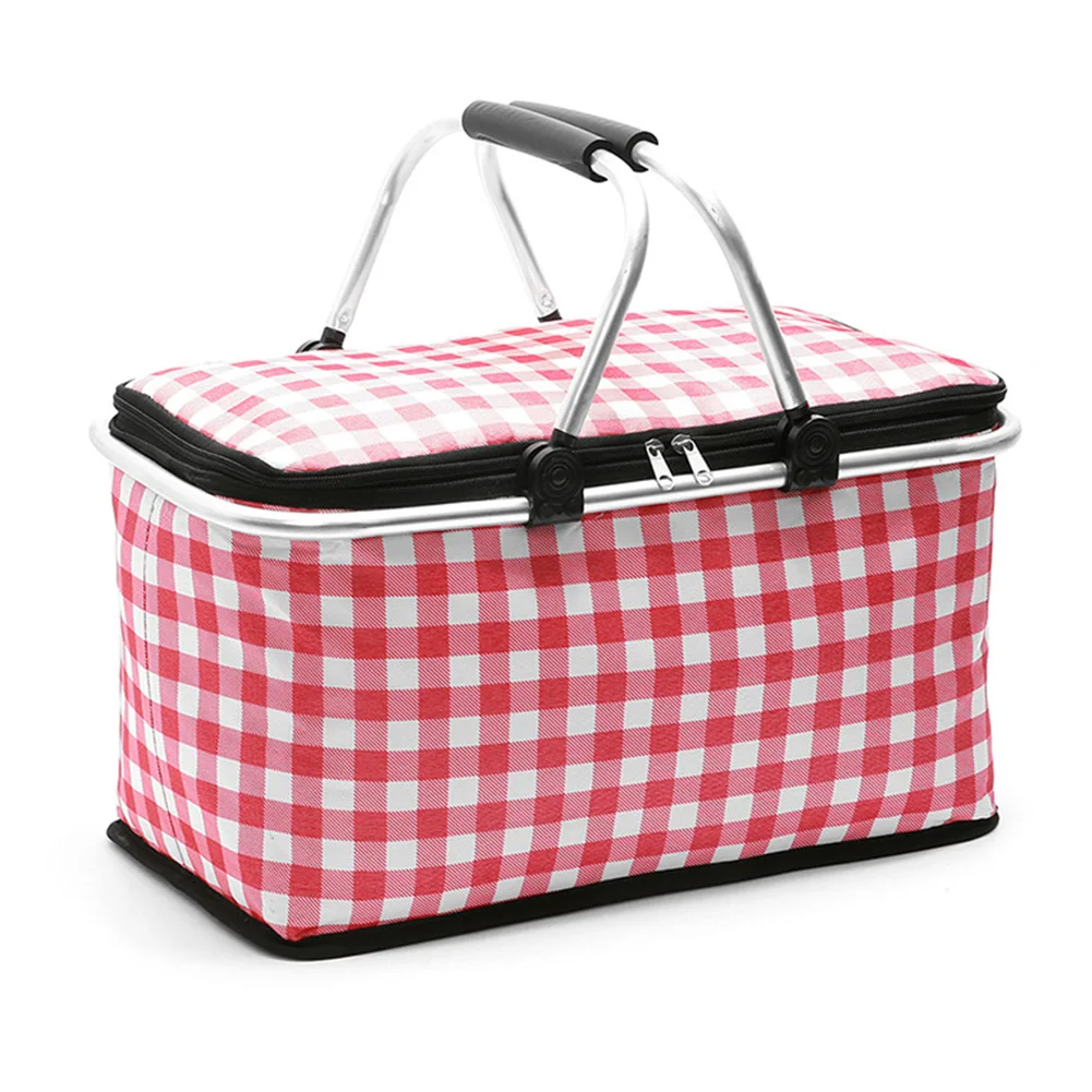 

Foldable Outdoor Picnic Lunch Bag School Oxford Cloth Multifunctional Heat Preservation Shopping Basket Wear Resistant Portable