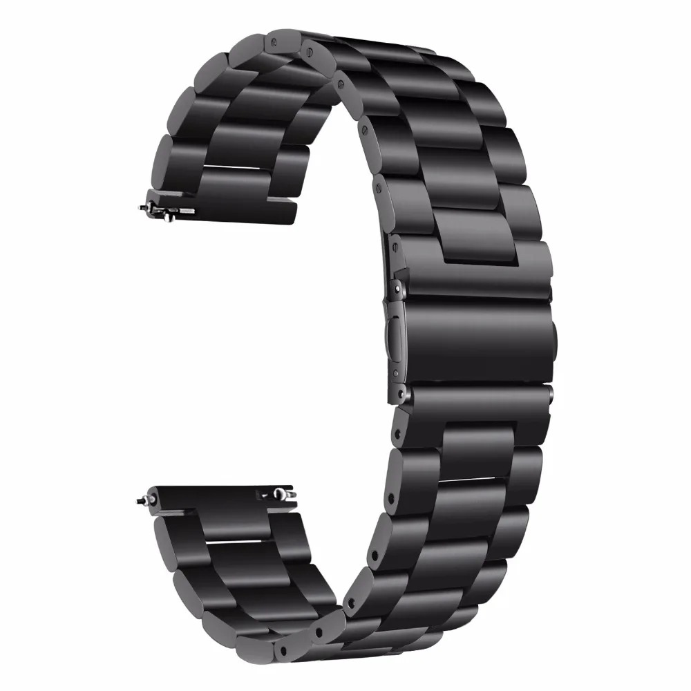 black Solid Steel 20 мм Миланский Браслет для часов из нержавеющей стали для samsung Galaxy Watch Active 42 мм gear S2 Classic gear спортивный ремешок на запястье - Цвет ремешка: black Solid Steel