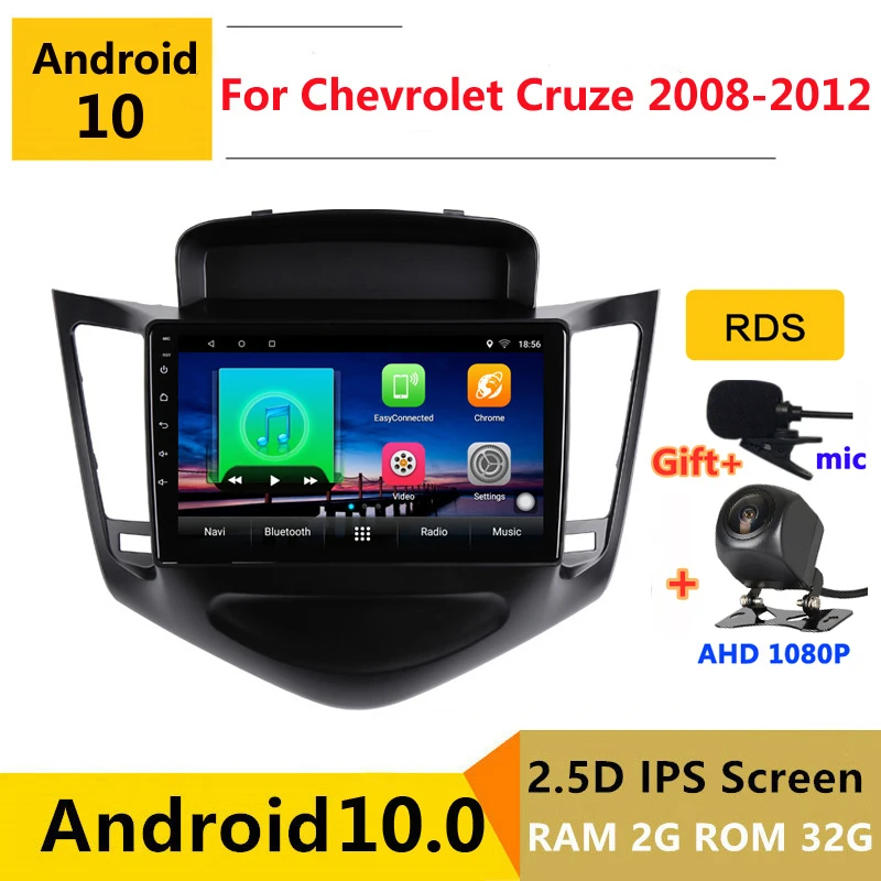 Автомобильный DVD плеер на Android 10 мультимедийный с GPS для Chevrolet Cruze J300 2008 2009 2010 2011 2012