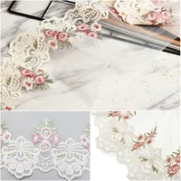 2 yard flower embroidered lace edge trim ribbon applique diy sewing craft fabric edging trimmings vintage wedding dress diy lace