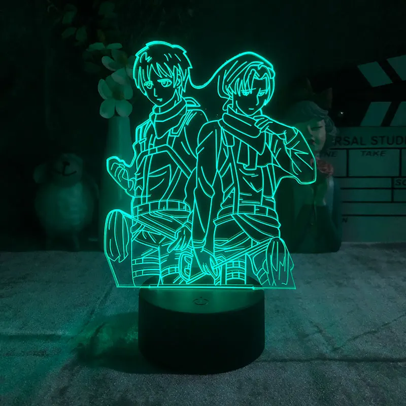 

Ночник Levi Ackerman из японского аниме «атака на Титанов» с 3D подсветильник кой, будильник с основанием, 7 меняющихся цветов, Delineascope, настольный п...