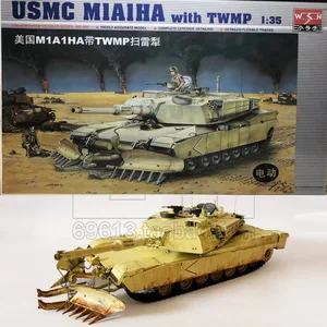 Масштаб 1:35 Американский M1A1HA с основной боевым танком Twmp с подметальным плугом, пластиковая Сборная модель сделай сам, игрушка