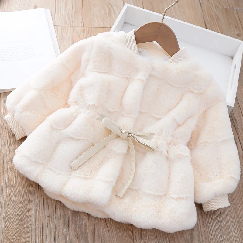 

Girls Kids Coat Jacket Overcoat 2021 Mink Fleece Warm Plus Thicken Velvet Winter Top Lambswool School Cardigan Children's Clothi