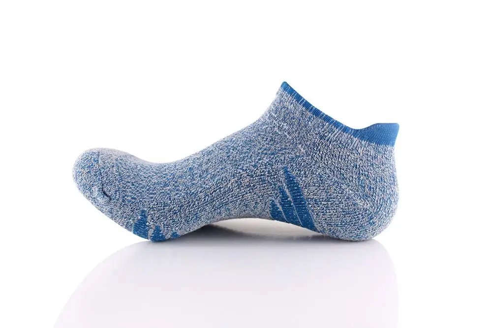 Blue Мужские спортивные носки из махровой ткани на осень и зиму, модные однотонные повседневные компрессионные нескользящие носки до лодыжки - Цвет: Blue
