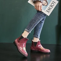 yu xie female fashion lady water shoes non skid rubber rain boots outdoor low cylinder rubber shoes wading boots