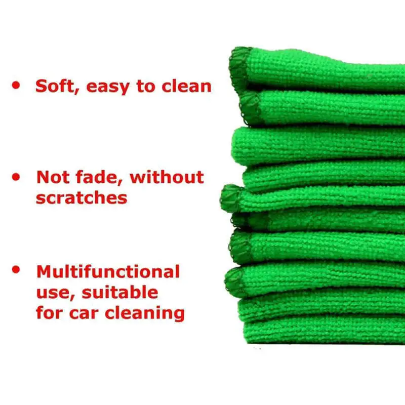 

Auto Car Towels Green Cleaning Detailing 25x25cm Replacement Accessories