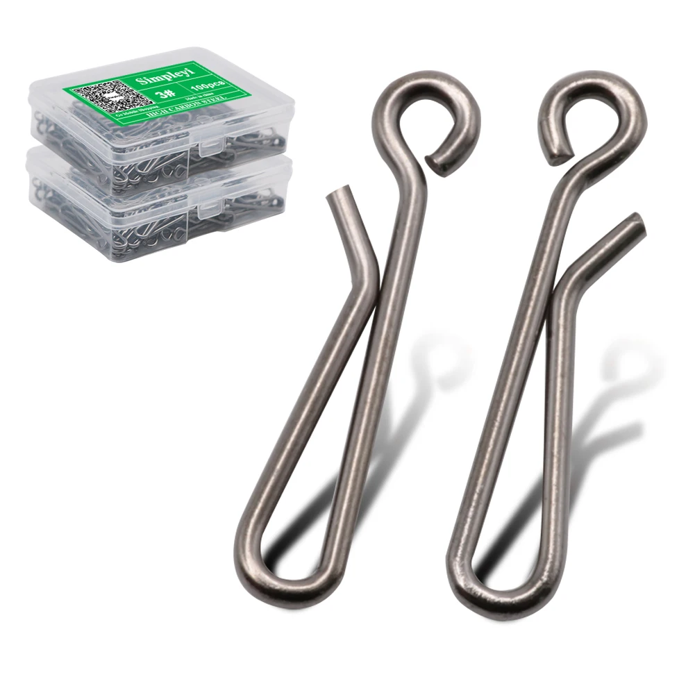 50pcs/box Bearing Lock Rolling Swivel Pin Solid Ring Snap Barrel Tackle Tool Connector Fishing Lure Line Accessories | Спорт и