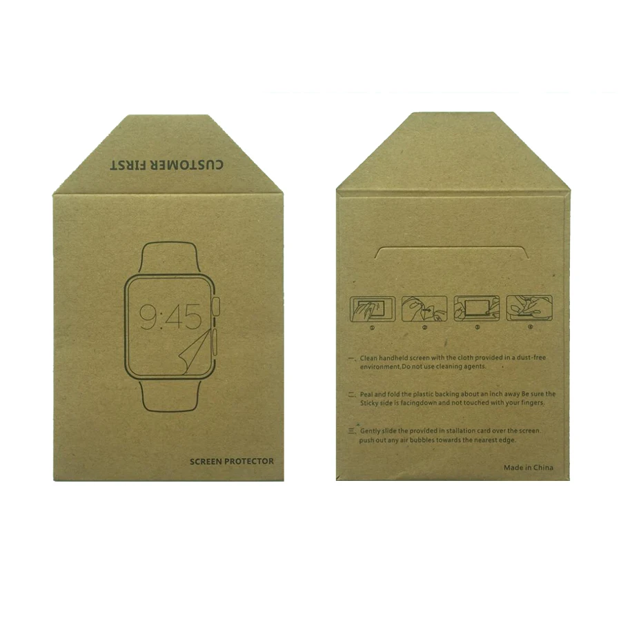 500 шт./уп. пленки защитного экрана, розничная коробка, конверты для упаковки, защитные пленки для стекла, бумажные коробки.