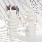 Белая керамическая ваза для творчества, абстрактная Цветочная композиция ручной работы для гидропоники, Современное украшение для дома, свадебные цветочные вазы