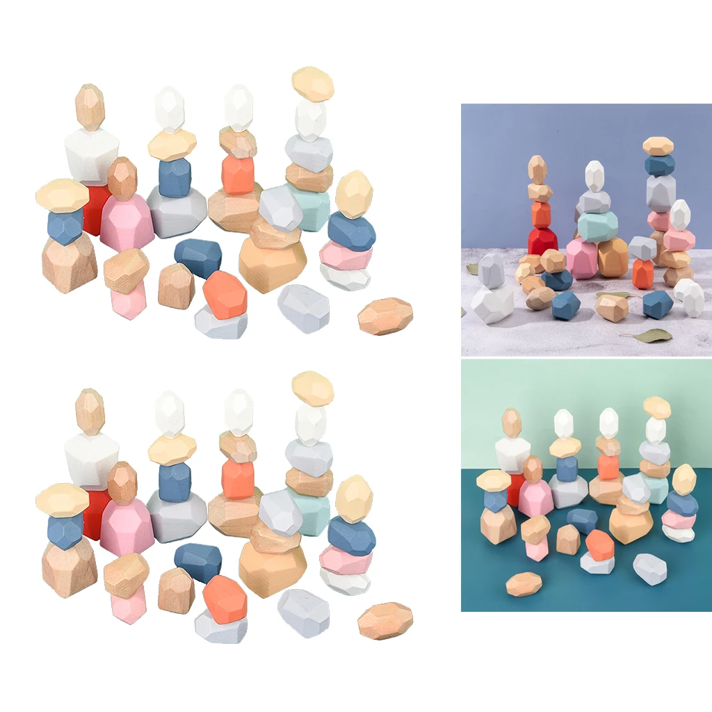 

/72pcs Stacker Stones for Kids Children Rainbow Balancing Toy Age 3-5