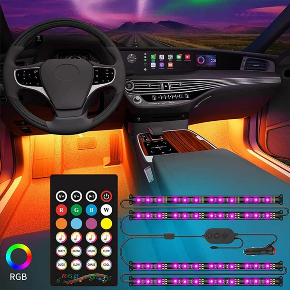 

Car Underglow Light Flexible Strips LED Underbody Remote /APP Control Decorative Ambient Atmosphere Lamp RGB LED Neon Light Auto