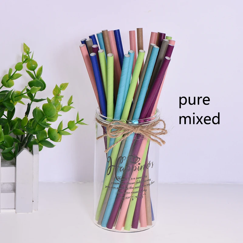 pure mixed 25 шт торт Топпер бумажные соломинки с фламинго для дня рождения украшения дети взрослые выпускные поставки одноразовые Коктейльные трубочки - Цвет: pure mixed