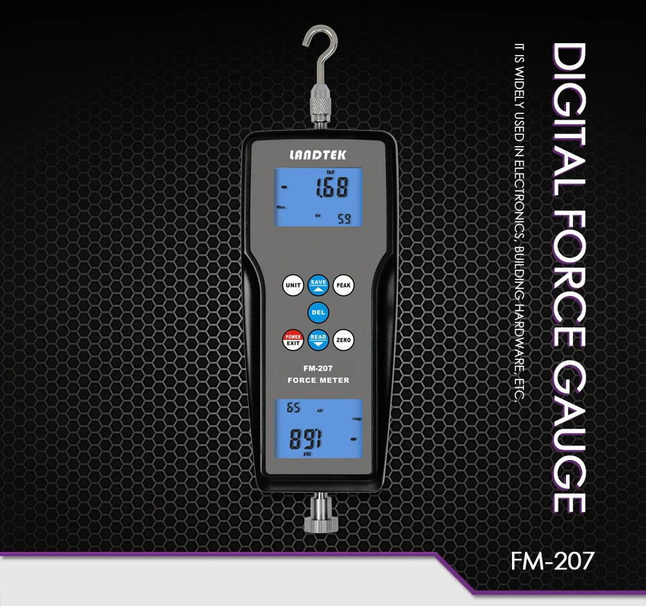 Landtek FM-207 цифровой датчик силы динамометр Push Pull испытательная машина 10N Tensiometer измерительный прибор портативный тестер натяжения