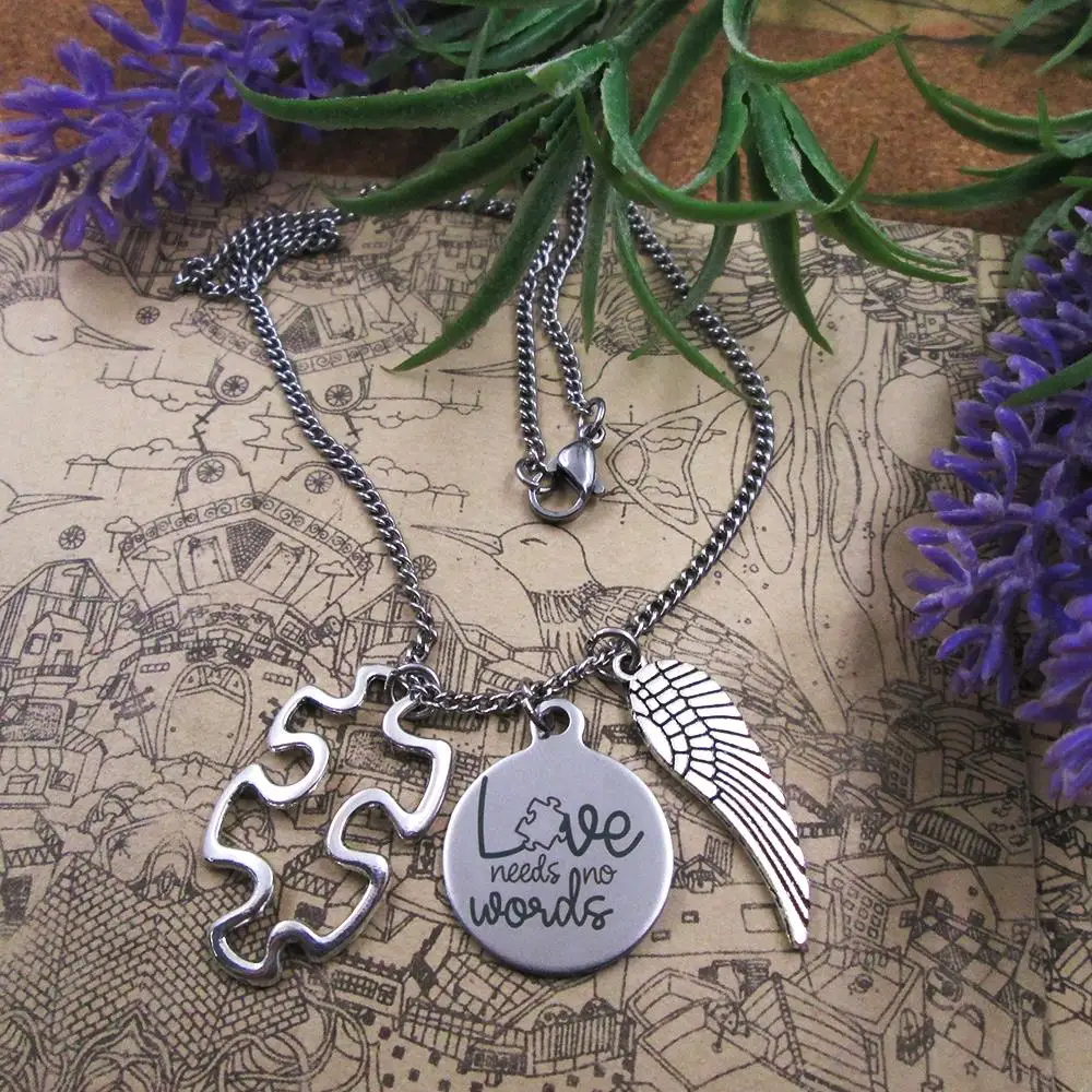 Цепочка Из Нержавеющей Стали пазл для проявления осведомленности при аутизме