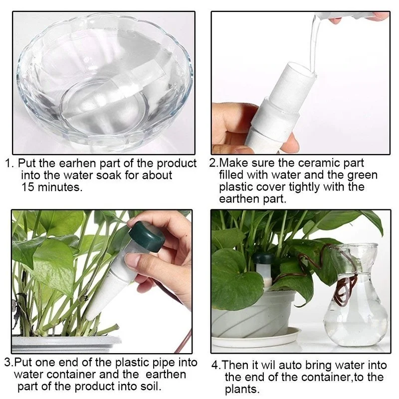 

2 Pcs Gardening Automatic Watering Machine Flower Potted Irrigation Drip Plant Self-watering Gardening Tools & Equipments