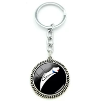 tafree tasteful girl pattern glass pendant round jewelry glass gem fashion cabochon keychain metal keychain