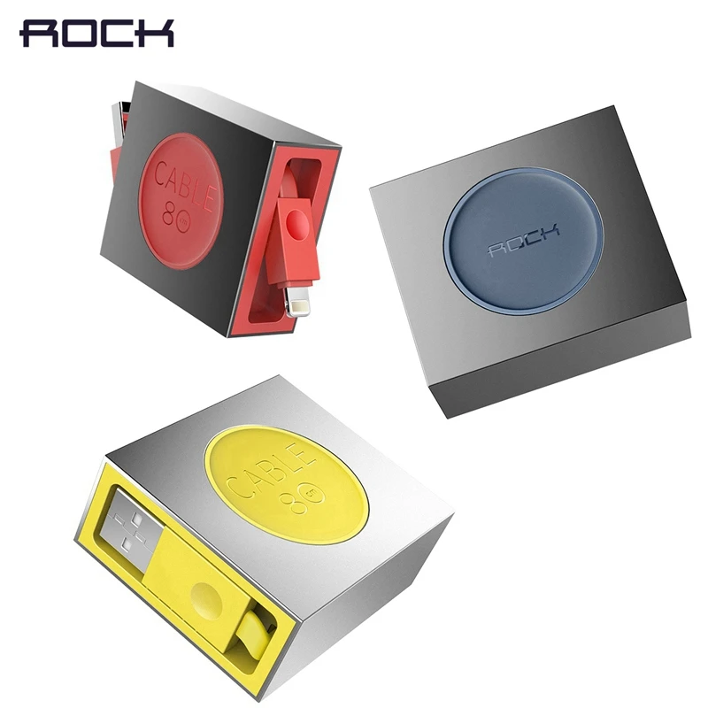 Выдвижной usb кабель ROCK для iPhone 8 7 растягивающийся быстрой зарядки синхронизации